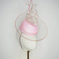 Belle Époque - pastel pink pillbox featuring a floating crystal rose surrounded by sculptural crystoform metallic swirls.