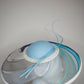 Wave of Blue - Wired crinoline swirl Brim with quills