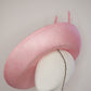 Pink Lady - Baby pink upturned brim hat with sculptural crinoline bow detail