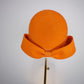 Valencia Pillbox - Vintage Felt Soft teardrop pillbox with bow and gold veil detial
