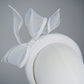 Little Bow Peep  -White cotton and raffia 3d headband with leather gold lurex edged bow