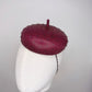 Glitz and glam - Leather button beret with crystals - Maroon