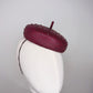 Glitz and glam - Leather button beret with crystals - Maroon