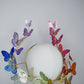 Butterfly Spectrum // 	Rainbow crystoform  butterfly wired headband with gold accents