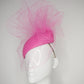 Candy Clouds - Candy pink leather face-hugger with veil detail
