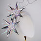 Celestial Burst - Silver and white lurex headband with iridescent starburst detailing