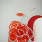 Red Rose Razzle Dazzle - Red vintage cloth 3d headband with red crystoform crystal encrusted floating rose