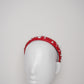 Zoe Pearl  - Red - Leather padded headband with pearl detial