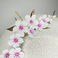 Cherry blossom  - Pale gold and white Coolie Brim with cherry blossom branch and a touch of pink