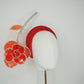 Red Rose Razzle Dazzle - Red vintage cloth 3d headband with red crystoform crystal encrusted floating rose