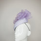 Lilac Dreams - Lilac and white raffia beret with purple crinoline bunching