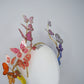 Butterfly Spectrum // 	Rainbow crystoform  butterfly wired headband with gold accents