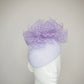 Lilac Dreams - Lilac and white raffia beret with purple crinoline bunching