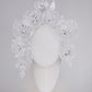 Soie blanche - White silk veil percher with  Crystoform Poppy detial