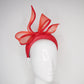Little Bow Peep  - Red Leather 3d headband with leather edged bow and crystal detail
