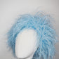 Winter Whisper - Baby Blue- Ostrich covered Jackie O style pillbox with open top.