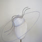 Lightning strikes twice- *reduced worn twice - Transparent peekaboo crystoform brim with wired embellished swirls.