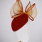 Coco Delight - Brown fur felt face hugger with dramatic crinoline bow and crystal veil detail.