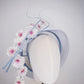Blossoms in the breeze - Hand-tooled silk cherry blossoms on a crinoline wraparound headband