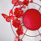Crimson Dream - Red leather percher with wirework, cyrstald and crystofrom flower detail