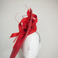 Fever dreams - Red buntal  straw curved saucer brim with rose vine and jinsin swirls