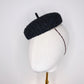 Noir - Tweed Button Beret