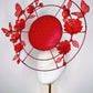 Crimson Dream - Red leather percher with wirework, cyrstald and crystofrom flower detail