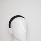Zoe Sparkle -  Leather padded headband with veil and Crystal Detail - Black - Full embellished