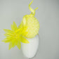 Citron Spark - Fluro yellow vintage straw percher with clear plastic fluro yellow starburst