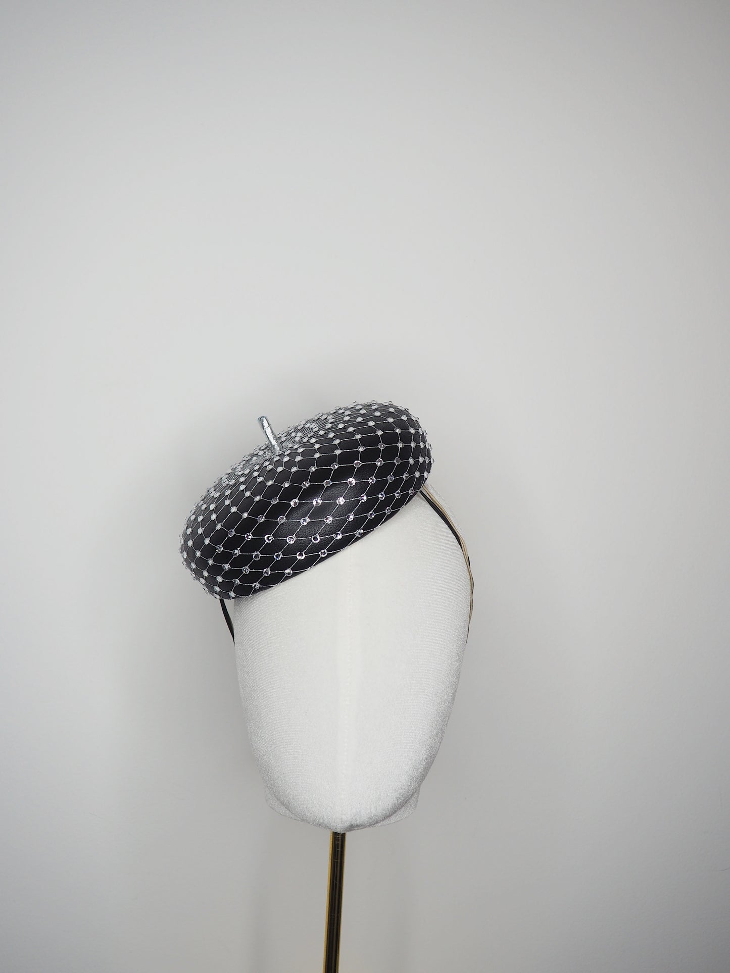 Glitz and Glam Extra - Black leather with full clear crystal embellishment