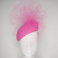 Candy Clouds - Candy pink leather face-hugger with veil detail
