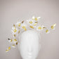 Dancing Diphylleia - Cascading skeleton flowers dancing across a leather wrapped headband