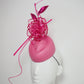 Candy Rose- Ultra fine Vintage Candy pink parisisal straw pork pie pillbox with crystoform rose and raspberry details