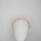 Alexa - Baby pink glass bead and pearl headband with delicate iridescent effect