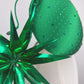 Emerald sparkle - Emerald satin percher with starburst and crystal detail