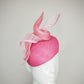 Candy Dandy - Pink parisisal straw beret with straw and crinoline swirls