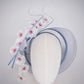 Blossoms in the breeze - Hand-tooled silk cherry blossoms on a crinoline wraparound headband