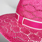 Isadora - Fuchsia honeycomb straw fedora