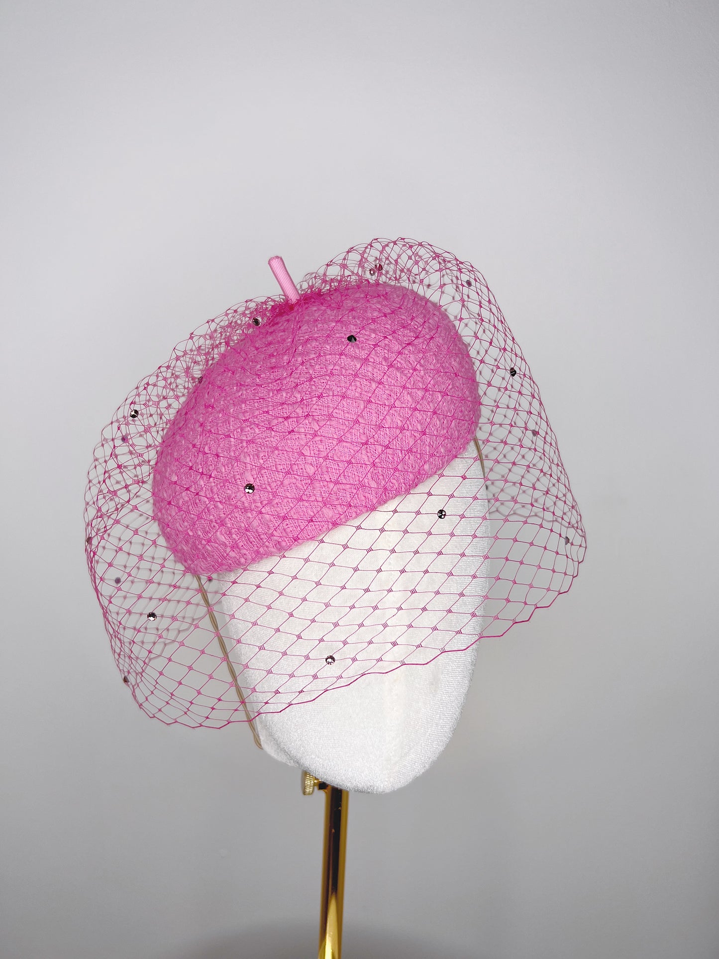 Candy  Beret - Candy pink tweed beret