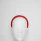Zoe Sparkle -  Leather padded headband with veil and Crystal Detail - Red - Full embellished