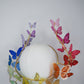 Butterfly Spectrum // 	Rainbow crystoform  butterfly wired headband with gold accents