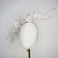 Whispering Blossom - Hand tooled silk floating cherry blossoms and sweeping gold embellished wire swirls