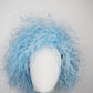 Winter Whisper - Baby Blue- Ostrich covered Jackie O style pillbox with open top.