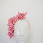 Rosie - Rose vine headband - Flamingo pink