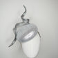Lightning Strikes - Silver lurex and leather button with sculpted silver wired swirl