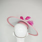 Pastel with a pop - Baby pink and white leather Coolie brim with shades of pink crystoform rose