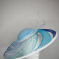 Wave of Blue - Wired crinoline swirl Brim with quills