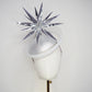 Silver Rays - Silver crinoline swirl and lurex base with floating silver starburst