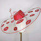 All you need is Love...And Kisses - Asymetric crystoform hat in red and Silver