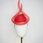 Ember - Red leather pillbox featuring a crystal-encrusted base and sculptural crinoline swirl.